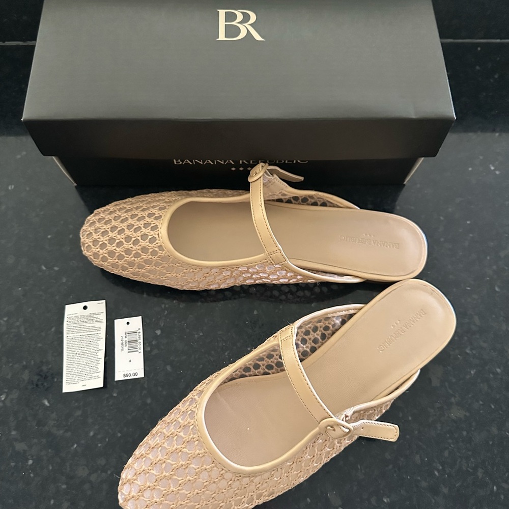 Banana Republic Crochet Ballet Mule - Blonde Size 8
